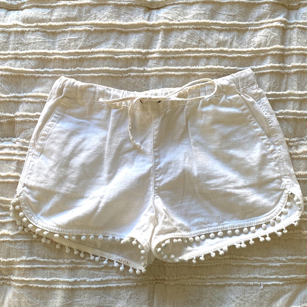 White linen J.Crew beach shorts, XS